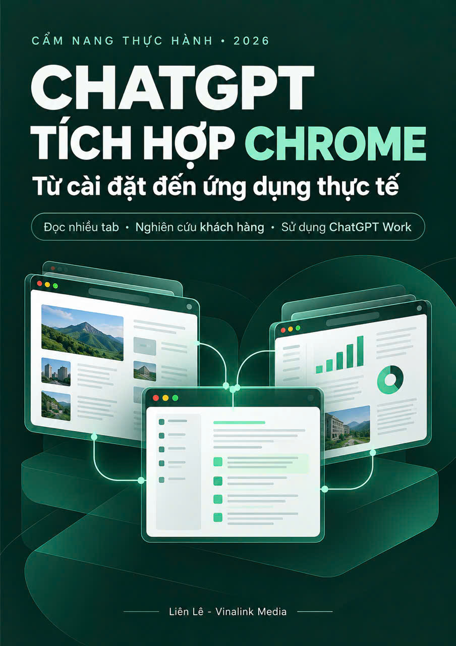 Bìa ebook ChatGPT tích hợp Chrome, từ cài đặt đến ứng dụng thực tế